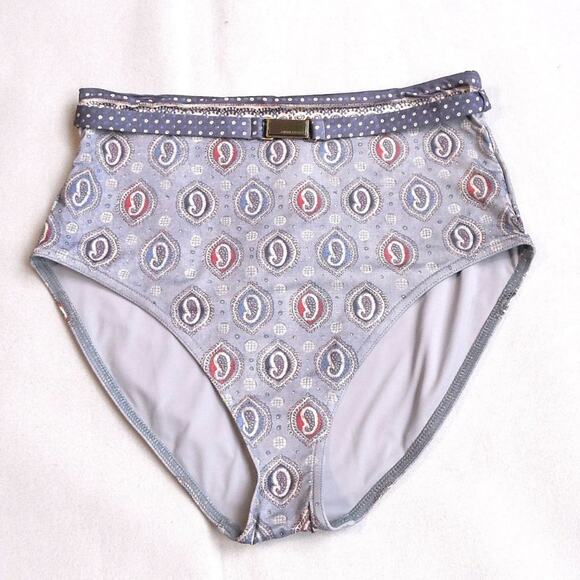 NWT$225 ZIMMERMANN Vitali High-Waist Halter Bikini Paisley Bottom Brief 2 (6-8) - Picture 10 of 16